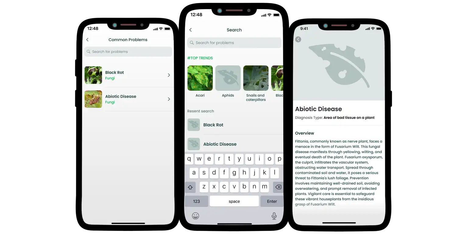 A screenshot from the Plant Finder application.